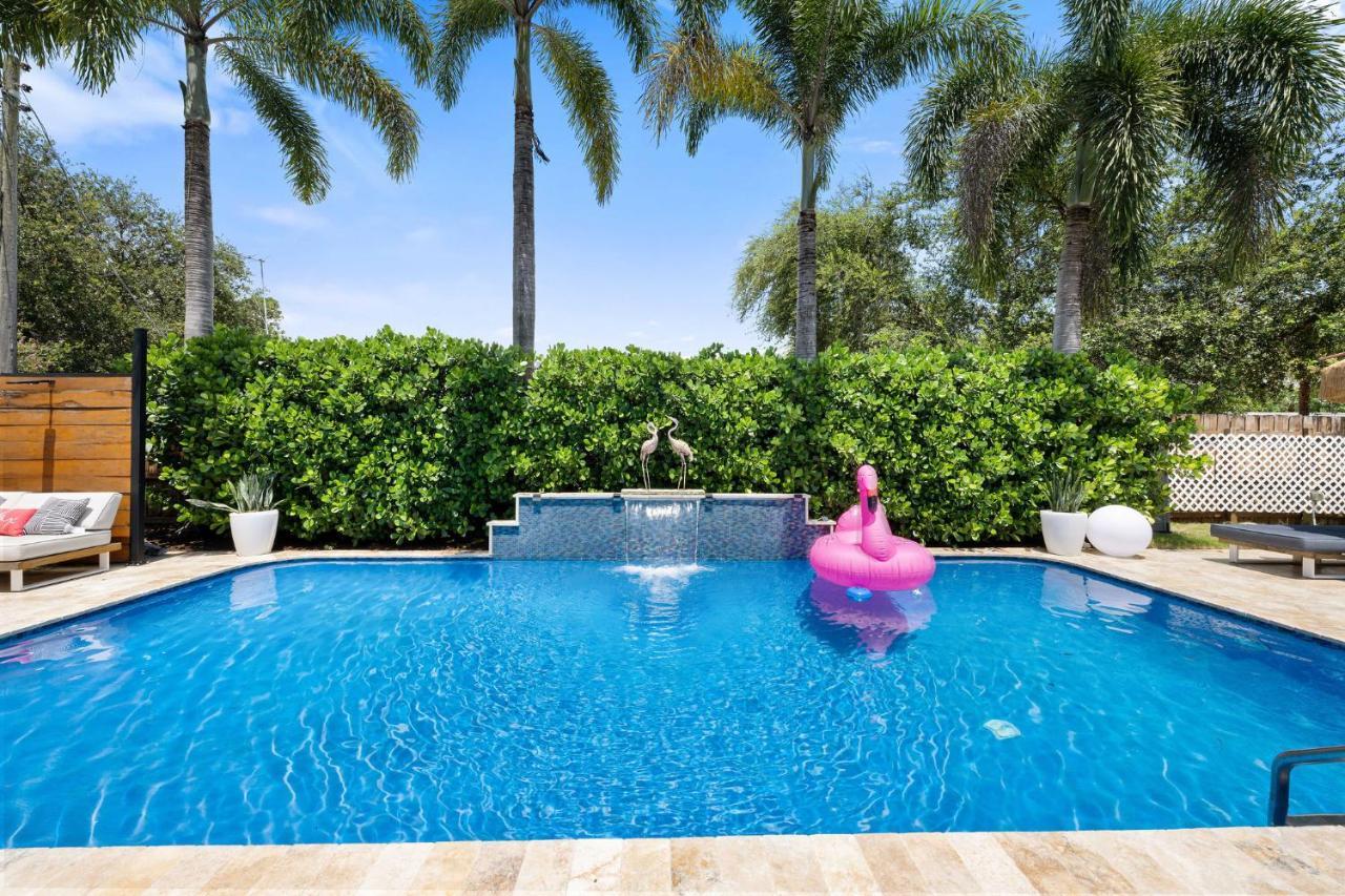 Palms Retreat! Giant Heated Pool-Hottub-Firepit-5Min2Beach-Pets-Ev Chgr Fort Lauderdale Kültér fotó