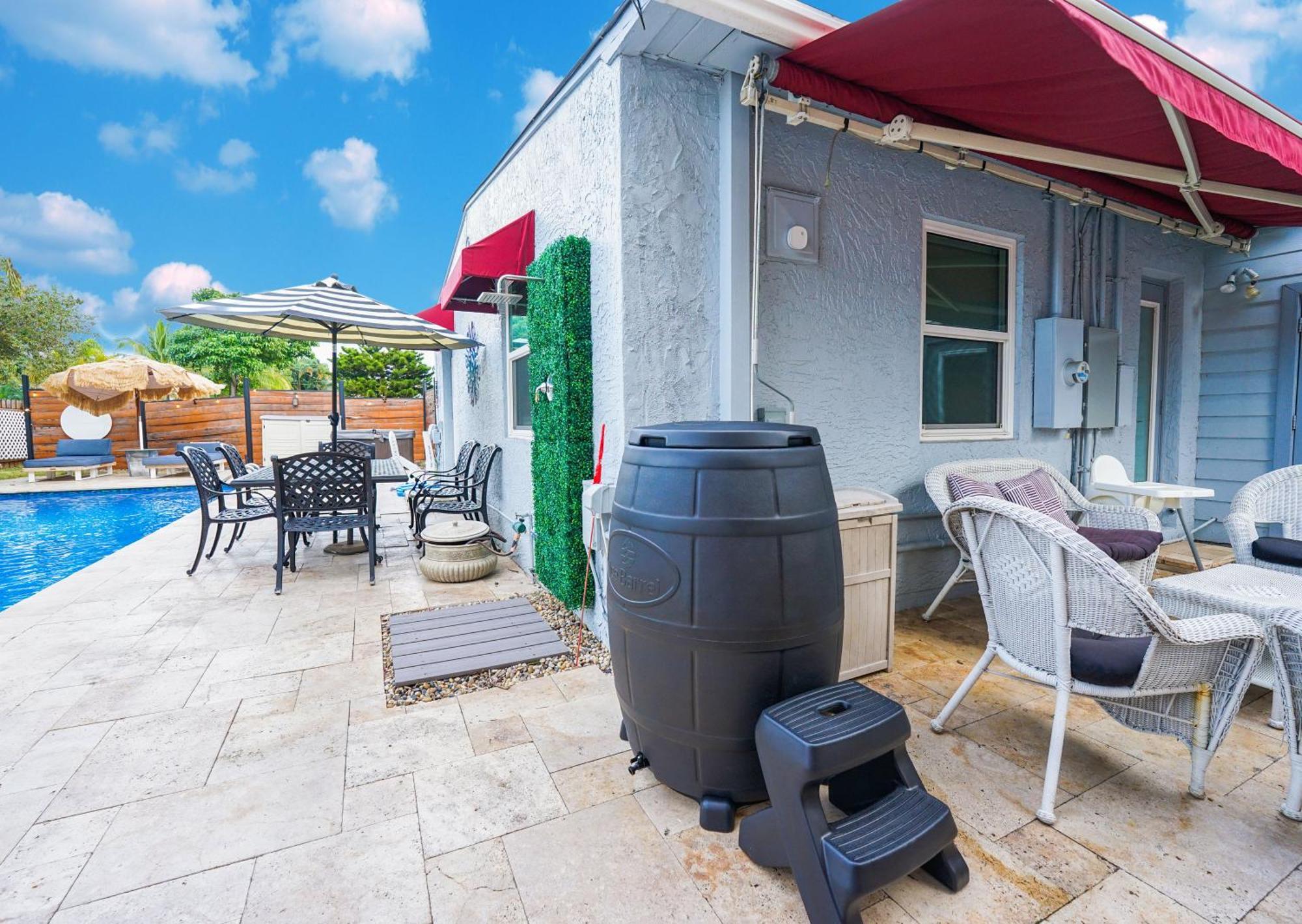 Palms Retreat! Giant Heated Pool-Hottub-Firepit-5Min2Beach-Pets-Ev Chgr Fort Lauderdale Kültér fotó
